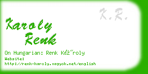 karoly renk business card